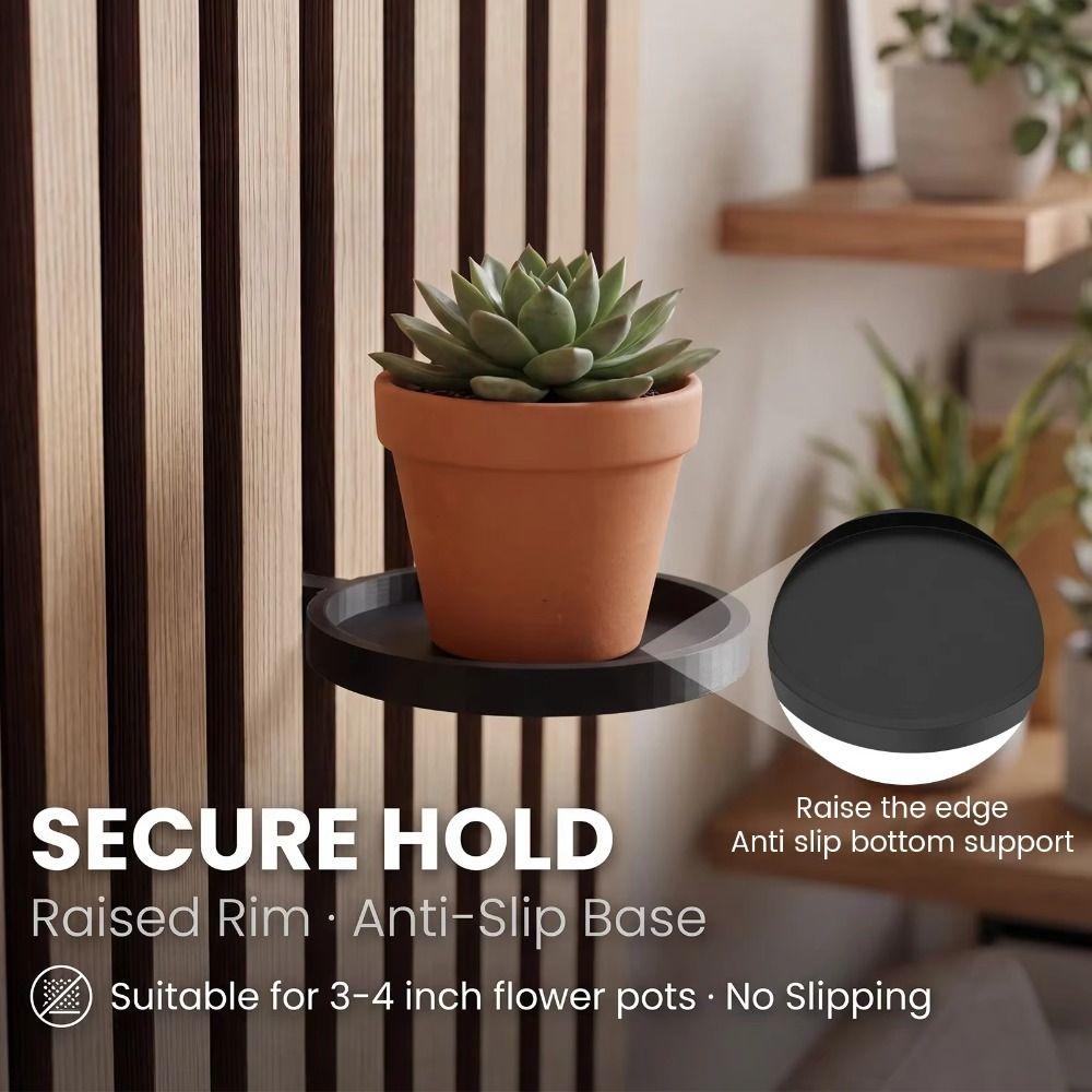 Wall-mounted Plant Container Holder Flower Pots Floating Bracket Potted Plants