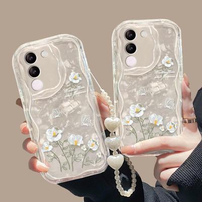 Подходит для чехла для мобильного телефона Vivos18/17/16 X100/90/80pro Цепочка с цветочной линией Y77/52s Силикон
