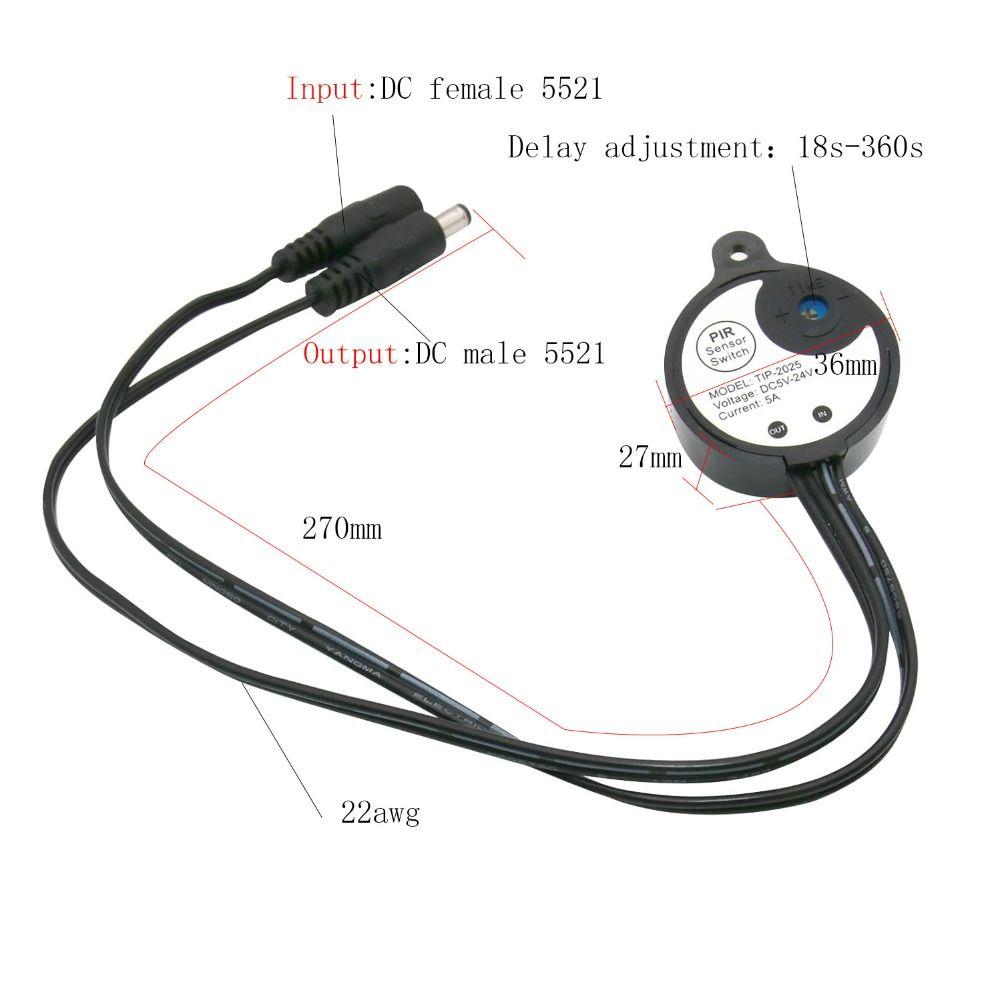 5A PIR Infrared Motion Human Body Detector Switch ABS Lighting Activated Light Sensor Switch Motor