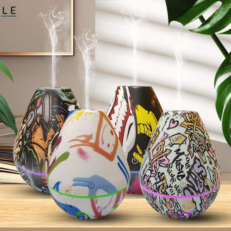 Креативный USB-увлажнитель воздуха с функцией ароматерапии и эффектом дыма и древесной фактуры с возможностью нанесения индивидуального логотипа