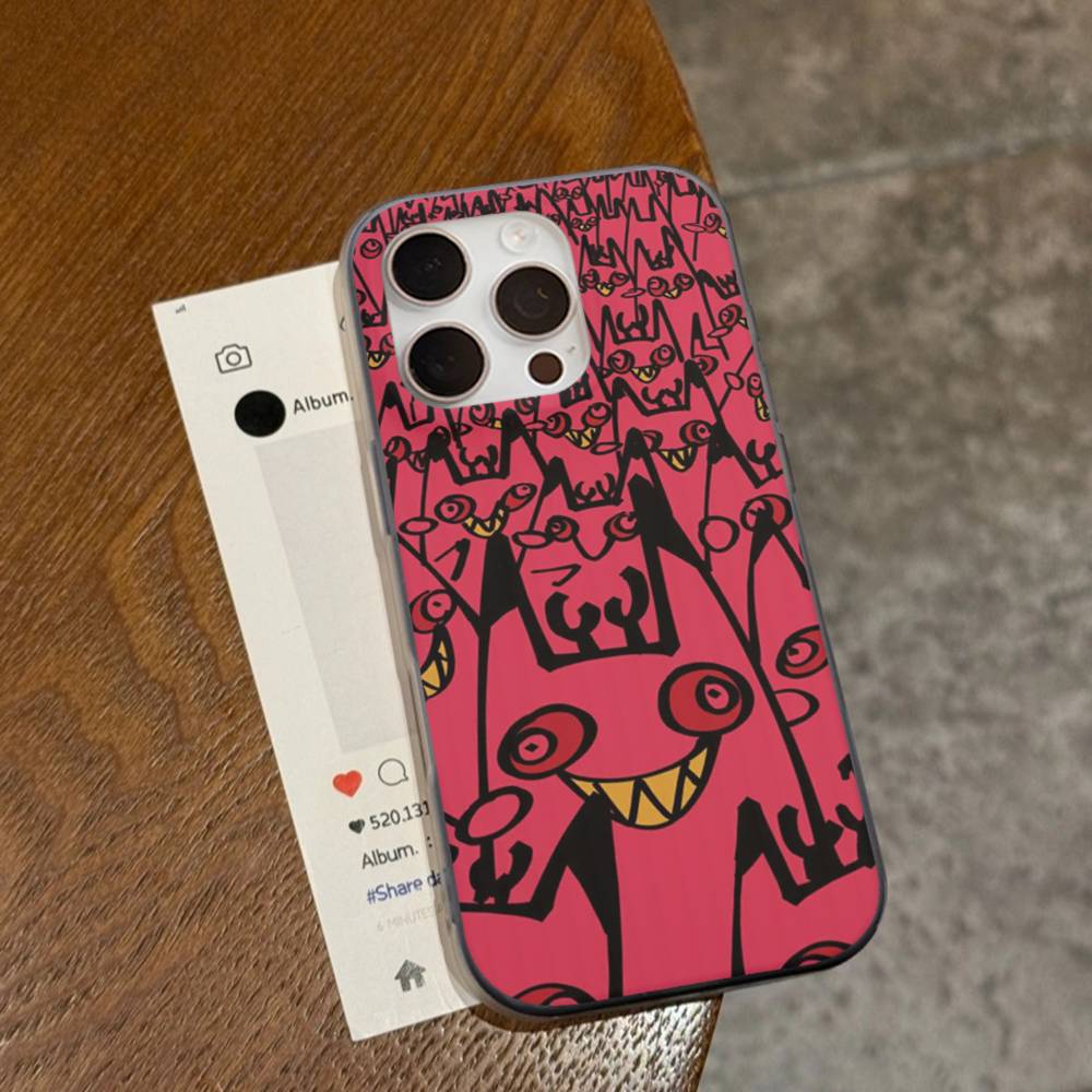 Anime Hotel Hazbin Alastor Phone Case For IPhone 17 16 15 14 13 12 11 Pro Max Plus Corrugated Bumper Back Cover Shell