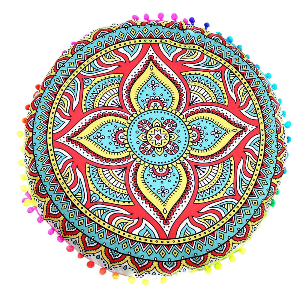 Индийские напольные подушки, круглые богемные подушки, чехлы, подушки 