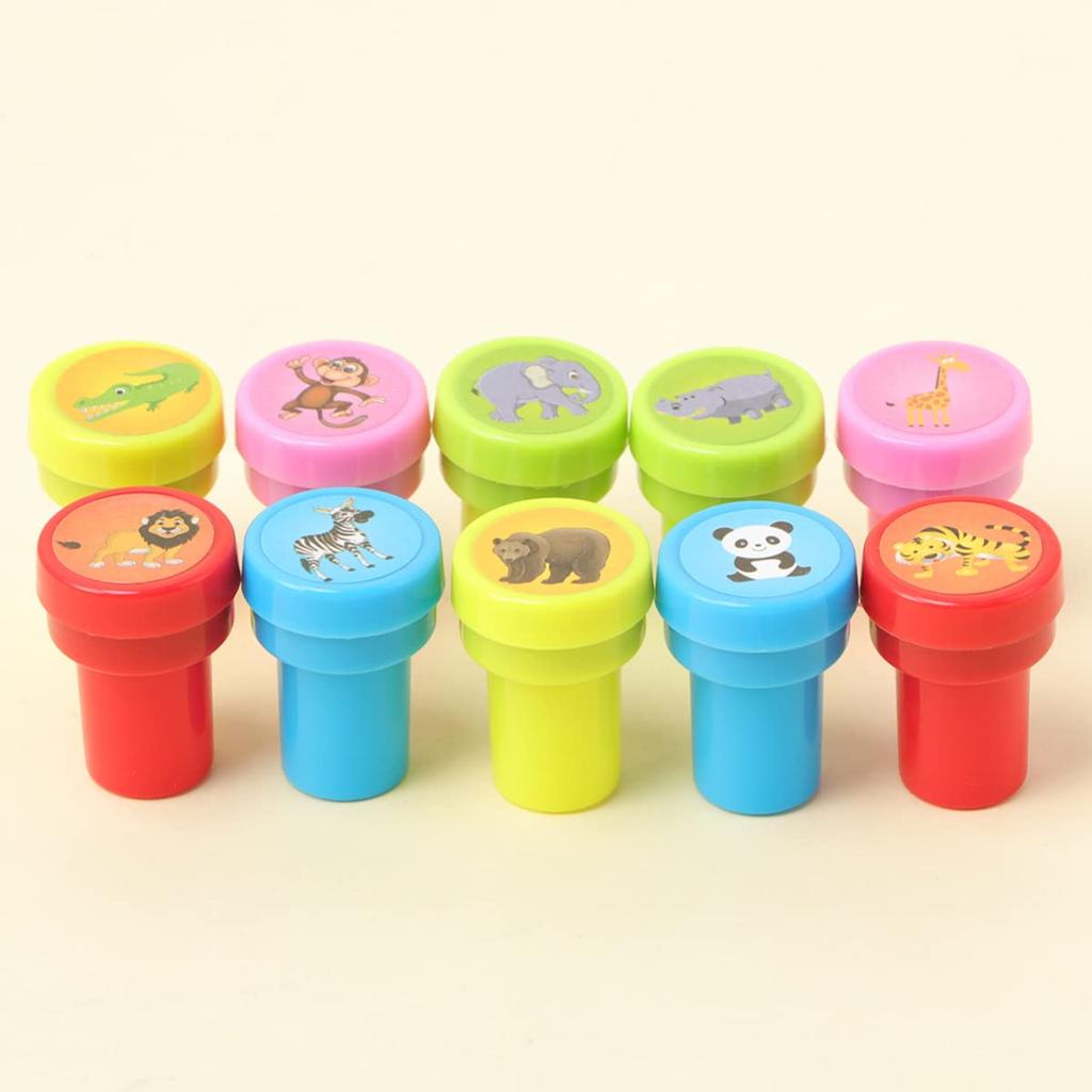 OUNONA Stamps DIY Stamps Present Notebook Schedule Decoration Animals and Fruits 20 Pieces