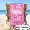 Custom Name Your Name Art Design Microfiber Beach Towel Super Soft & Absorbent for Bath, Beach, Travel  Bath Time Accessory, Fan gifts