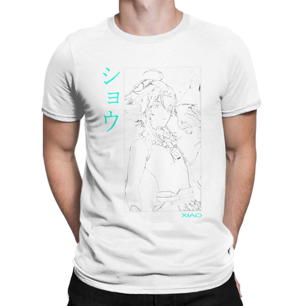 Men T Shirt Xiao Novelty Tees Short Sleeve Genshin Impact Anime Paimon Diluc Game T Shirt