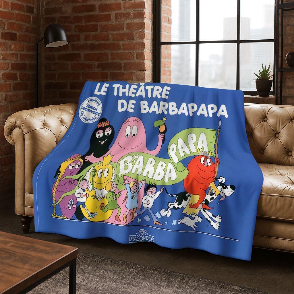 Мультяшное Семейство Барбапапа Барбамама 3D Фланелевое Одеяло, Теплое и Уютное Мягкое Плед для Дома Спальни Кровати Дивана Покрытие Дети