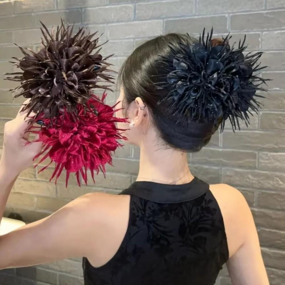 Large Size Flower Hair Clips Vintage Style Hair Accessories New Hair Claw Hairpin Women