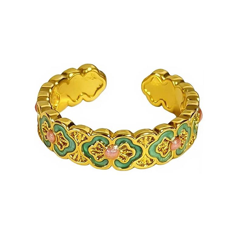 Эмалированное Облако Руйи Филигранная Бабочка Открытое Кольцо Кольцо Национальный Стиль Многослойное Ношение Нишевое Высококлассное Кольцо Женское