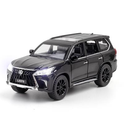 Масштаб 1/32 Lexus LX570, литая под давлением внедорожная модель автомобиля из сплава, металлическая игрушка с откидным механизмом, звуком и светом, 6 открытых дверей для детей, коллекция подарков для взрослых