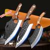 With Finger Hole Butcher Boning Knife Hand Forged Blade Chef Knife Wood Handle Stainless Steel Knife Cleaver Meat Kitchen Knives