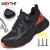 Rotating Button Steel Toe Shoes Safety Boots Men Anti-Smash Anti Puncture Work Sneakers Lightweight Protection Shoes Work Boots