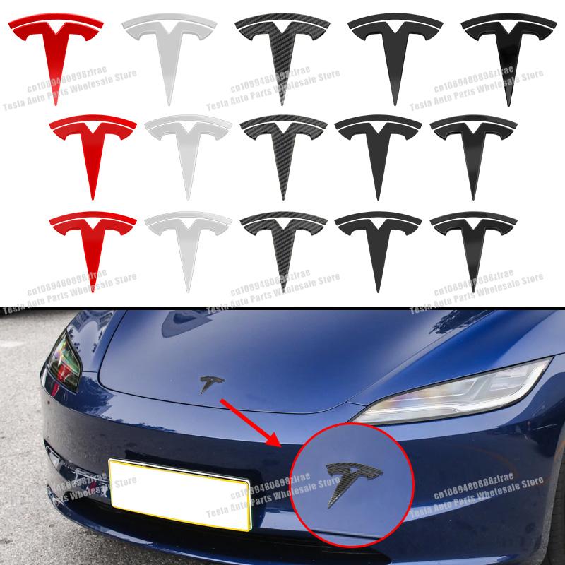 YNHCU1 For Tesla Model 3 Model Y Cybertruck Roadster SpaceX Car Logo Badge Hood Front Grille Rear Trunk Decoration Sticker Accessories