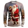 Fashionable Design Men's Long Sleeved T-shirt 3D Printed Christmas Pattern Casual Men's Street Minimalist Harajuku Outdoor