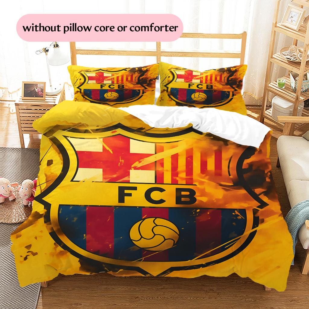 Постельное белье с узором Барселоны Домашний декор Подарок на день рождения (1 пододеяльник + 2 наволочки, без наполнителя)