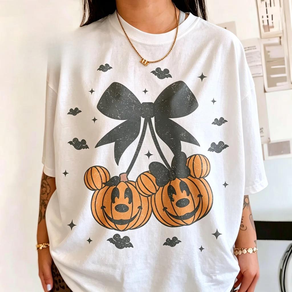 Halloween New Family Clothing Cotton Tshirt Pumpkin Mouse Printed Tshirt UnisexsWomens Holiday Leisure Tshirt Kids Shirt
