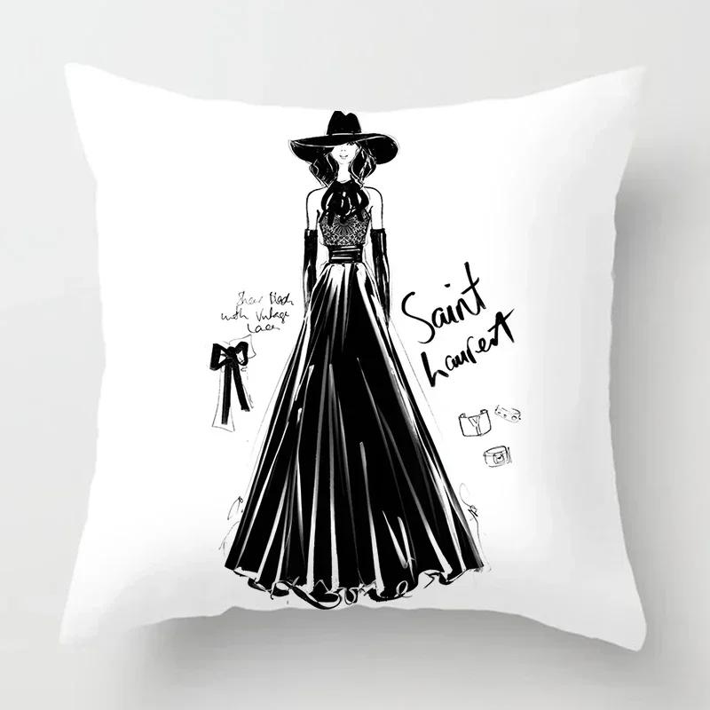 Наволочка 45x45см Домашнее украшение Гостиная Диван Подушка Чехол Скандинавская Мода Женская Наволочка Украшение