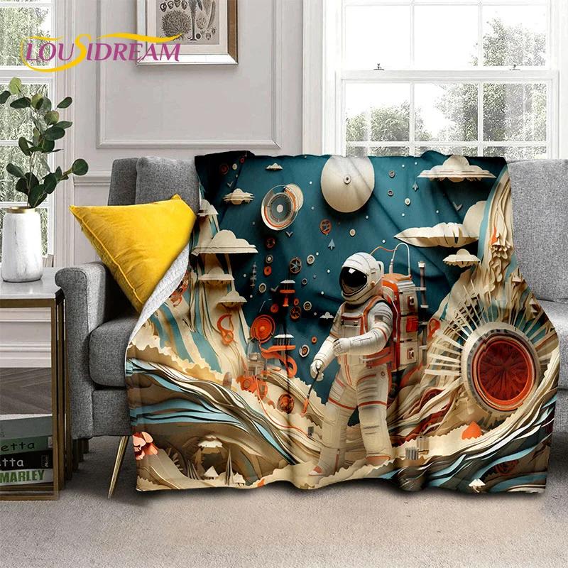 Астронавт Мечта Вселенная Космонавт 3D Космос Мультфильм Мягкие Одеяла, Плед для Пикника Кровати Домашняя Спальня Покрытие Детский Подарок