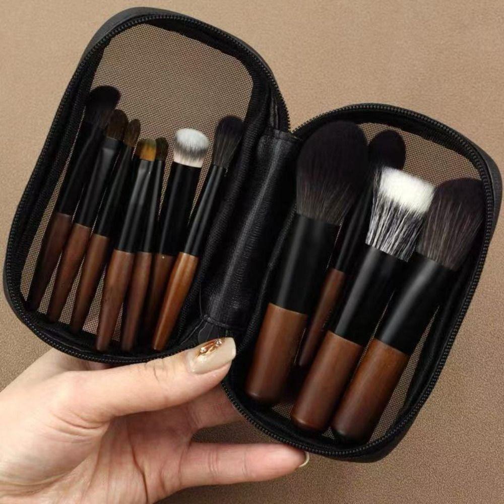12Pcs Lip liner Mini Makeup Brush Set Wood Eye Brow Roller Brush Eyeshadow Make Up Kit  Beauty