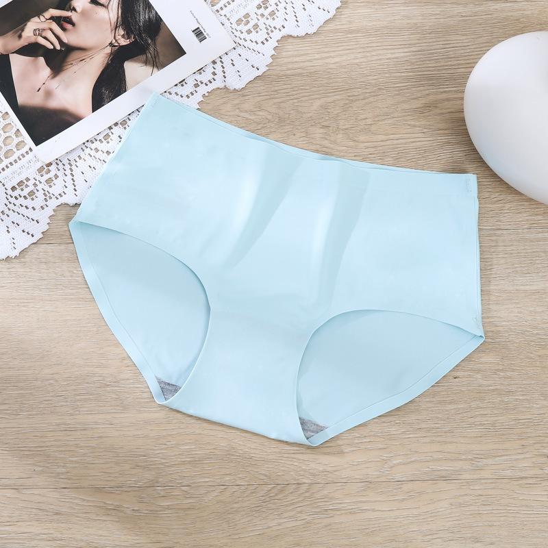 Женское бесшовное нижнее белье Ice Silk, цельное нижнее белье, дышащие сексуальные трусы, треугольные трусики со средней талией