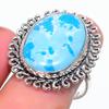 Larimar Gemstone Handmade 925 Sterling Silver Jewelry Ring Size 8.5 SU-11658