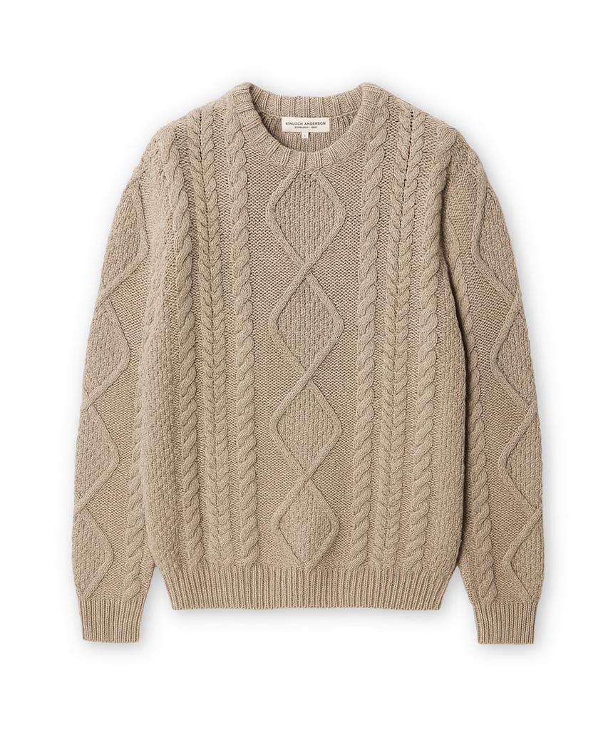 Edeunbeoleokeulleob Aran Crew-Neck Sweater (Beige)