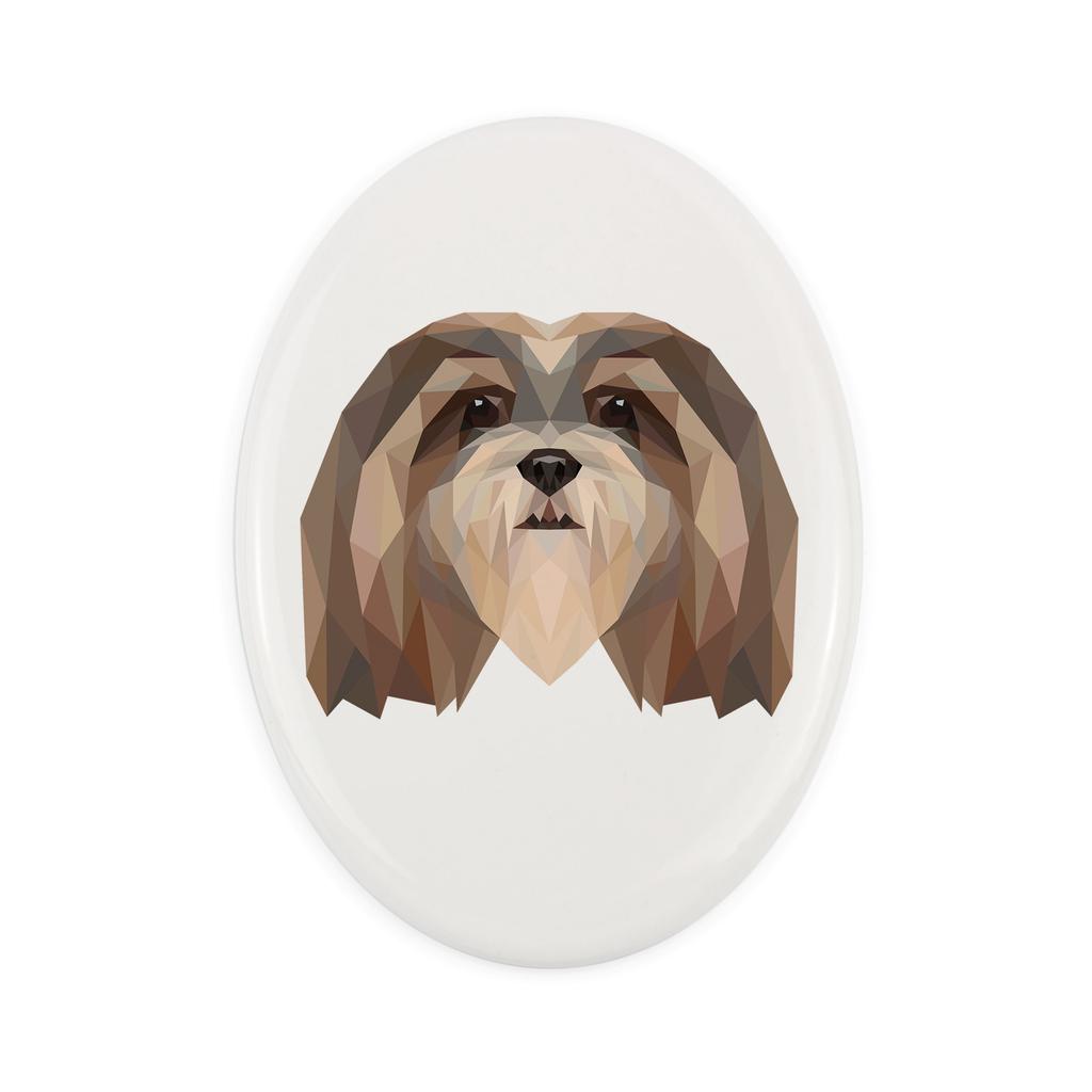 Lhasa Apso -Płytka Ze Zdjęciem I Napisem Geometryczna Marki Art-Dog