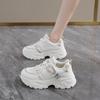 Fashion White Platform Women's Sneakers 2024 Spring Lace-Up Thick Bottom Vulcanize Shoes Woman Pu Leather Breathable Sports Shoes Ladies