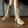 Bow Hollow Ballet Wind Cool Boots Women's Summer New Long Boots Flat Thin Boots Sandals