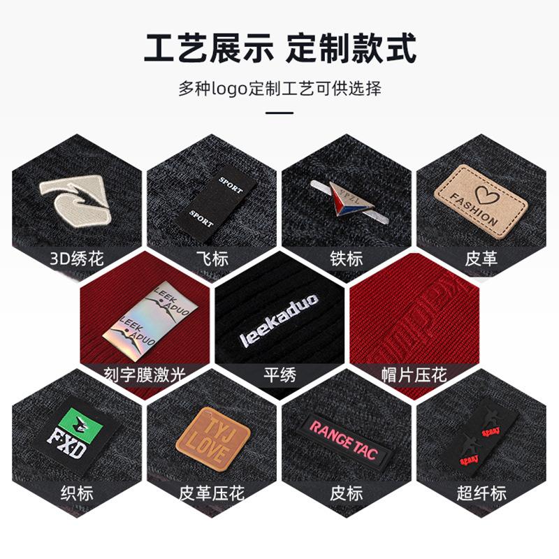 Autumn and Winter Hats Men's Section Dyed Rabbit Velvet Core-spun Yarn Knitted Hats Women's Thickened Warm Double-flanged Wool Hats Pullover Hats