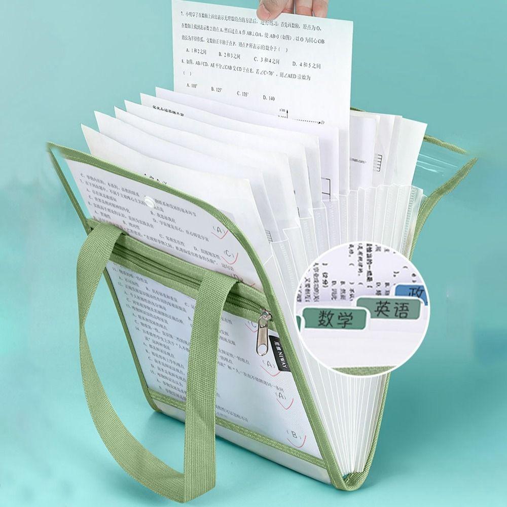 13-слойная прозрачная сумка для файлов Прозрачная сумка для хранения данных Школьные канцелярские принадлежности