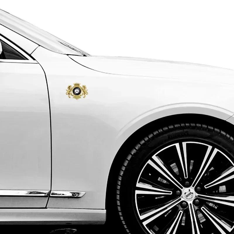 AABHZ1 Car Sticker 3D Metal Lion Side Trunk Decal for Mercedes Benz W203 W204 W168 W176 W124 W205 W211 CLA C63 G63 C180 A B C E Class