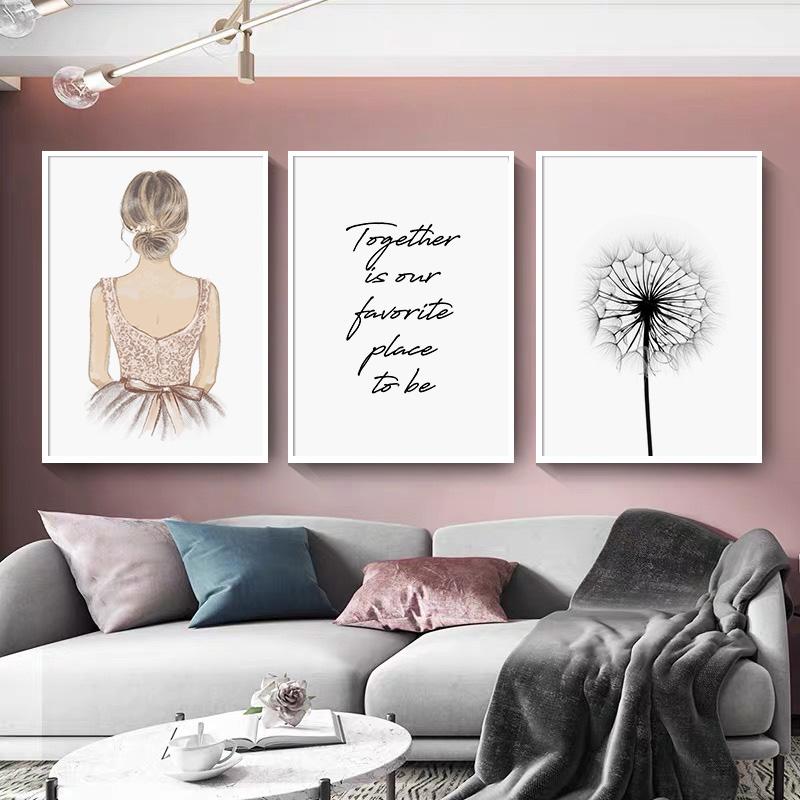 Плакат с цветами пиона, цитаты о любви, модная девушка, холст, художественный принт, одуванчик, современная живопись, настенные панно для декора гостиной