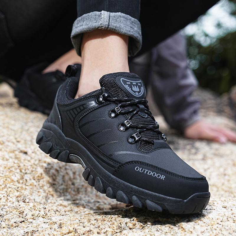 Outdoor Hiking Shoes Men Lace-up Anti-slip Wear-resistant Casual Sports Shoes Men Shock-absorbing Breathable Low-top Shoes Men