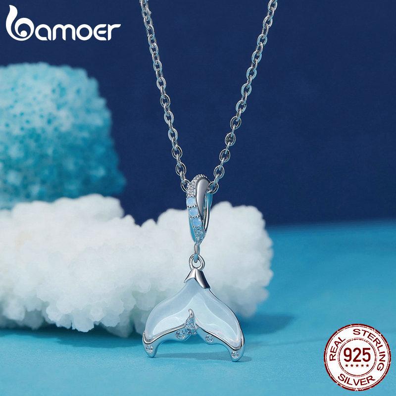 BAMOER Стерлингового Серебра 925 пробы Радуга Медуза Очарование Хвост Русалки Подвеска Мечта Океан Бусины Подходит DIY Браслет Ожерелье Ювелирные Изделия Сделать