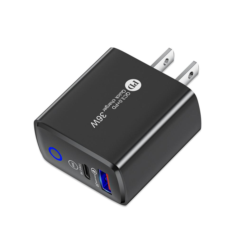Быстрое зарядное устройство 36 Вт PD+QC3.0 для устройств Apple - Совместимо с US/EU