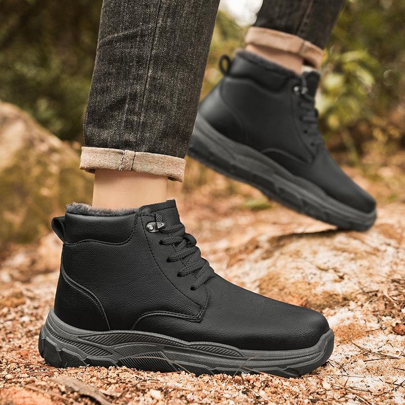 New outdoor sports men's shoes snow boots men's winter velvet thickened warm thick soles heightened non-slip snow shoes