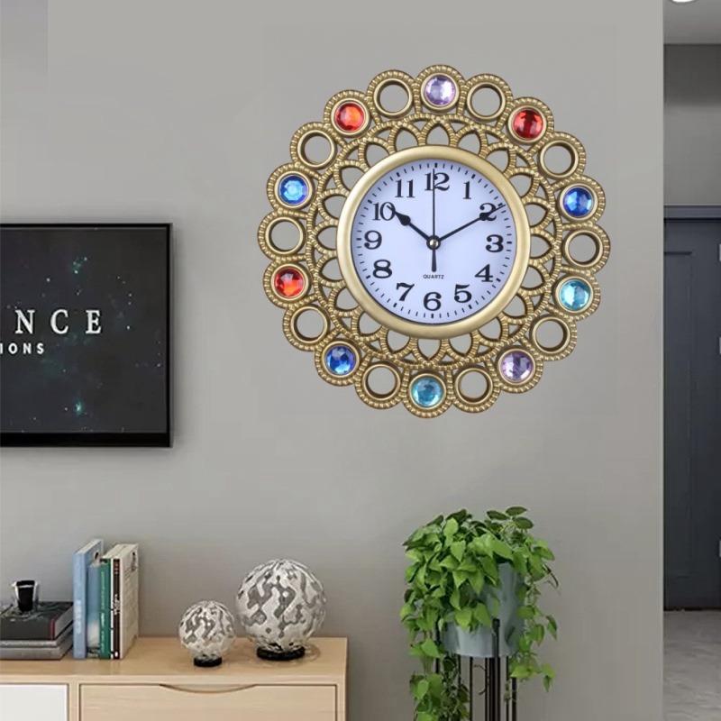 Европейские настенные часы Ретро настенные часы Декоративные настенные часы Домашние бесшумные модные часы Простые и модные кварцевые часы