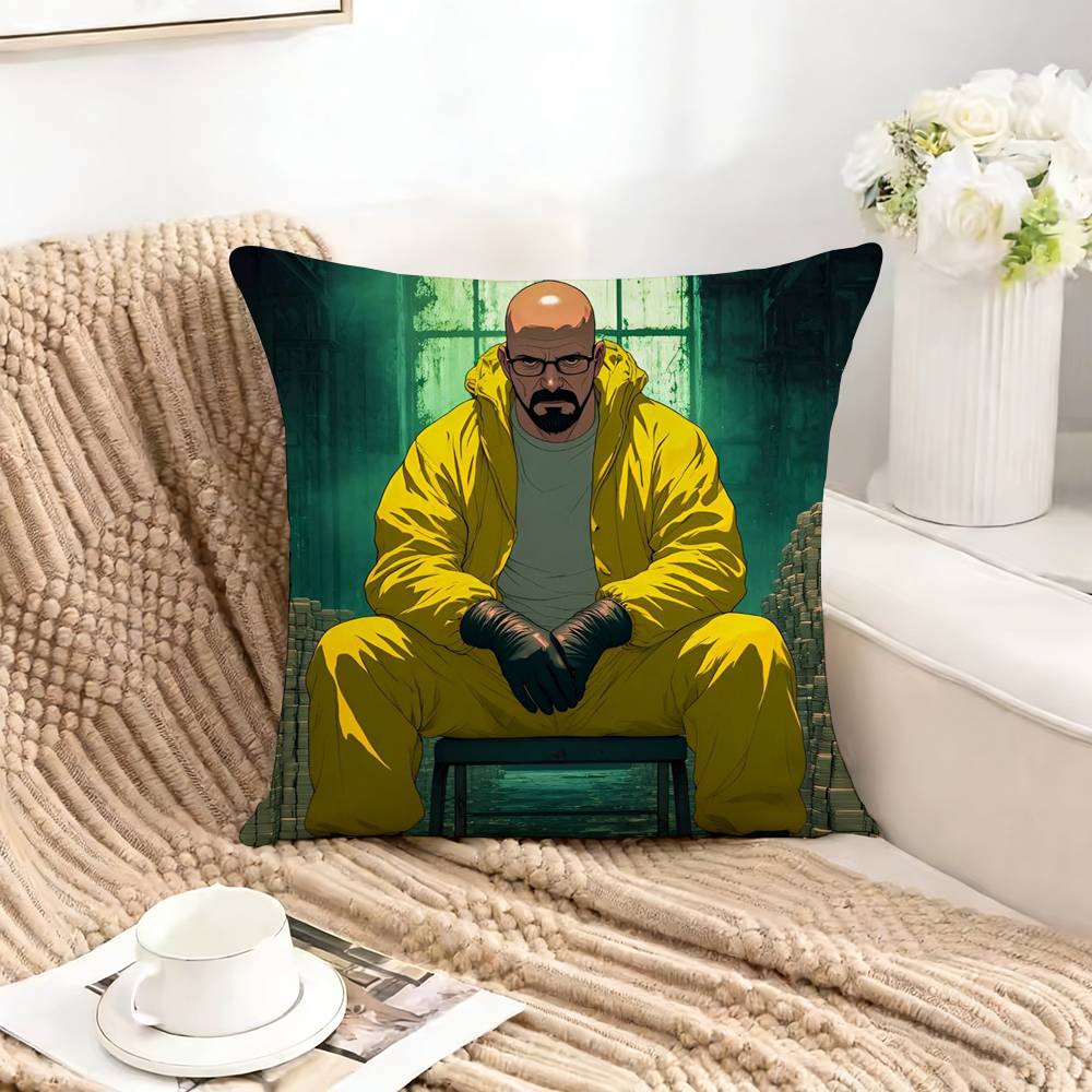 BBreaking Bad HHeisenberges Square DoubleSided printed Pillow Case Bedroom Bedside Pillow Sofa Cushion Cover