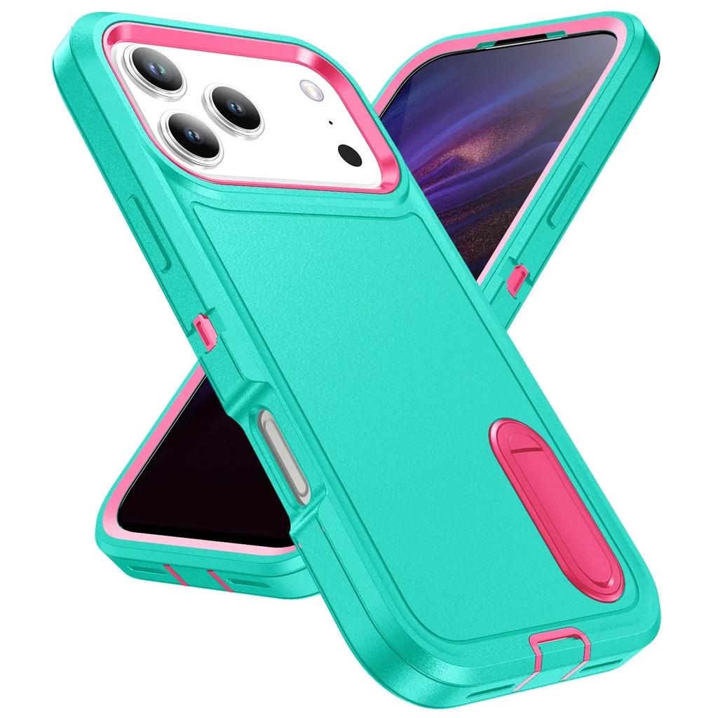 Гибридный военный противоударный чехол 3-в-1 для IPhone 17 17Pro 17 Air 17 Pro Max Сверхпрочный противоударный бронированный чехол с подставкой