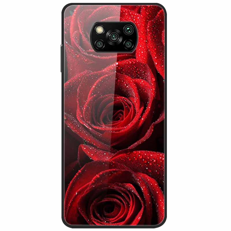 For Poco X3 Pro Case Fashion Cute Tempered Glass Luxury Coque Covers for Xiaomi Poco X3 NFC Cases PocoX3 X 3 Bumper Protector