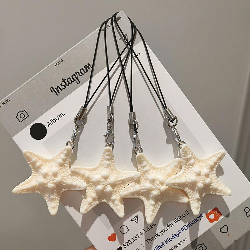 3D Морская звезда Ремешок для телефона Подвеска Брелок Шарм для телефона Цепочка для телефона Универсальное Украшение для подвешивания на сумку