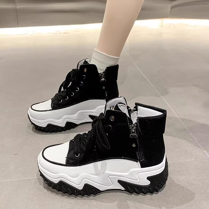 Women's Autumn and Winter New Niche High-top Women's Shoes Platform Casual Versatile Sports Shoes