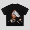 Унисекс и женская футболка HipHop с принтом MJ Michael Jackson, из чистого хлопка, с круглым вырезом и короткими рукавами