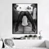 Черно-белая женская фотография, холст, картина, чтение газеты на туалетном плакате, настенные художественные фотографии для гостиной HD0088