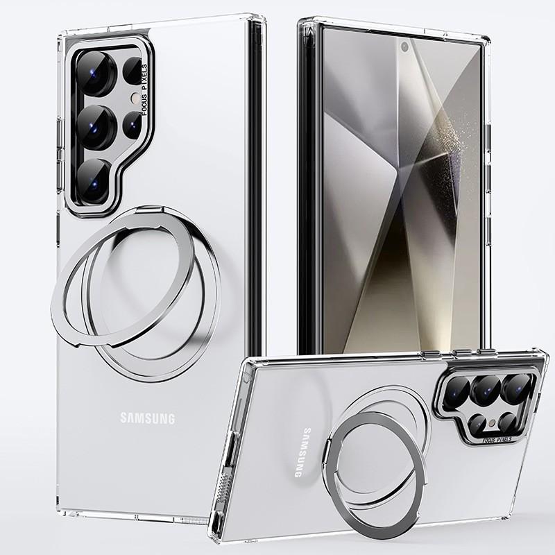 Magnetic Phone Case With 360 Rotating Kickstand Galaxy S26 Ultra S25 TPUPC Shockproof Cover Wireless