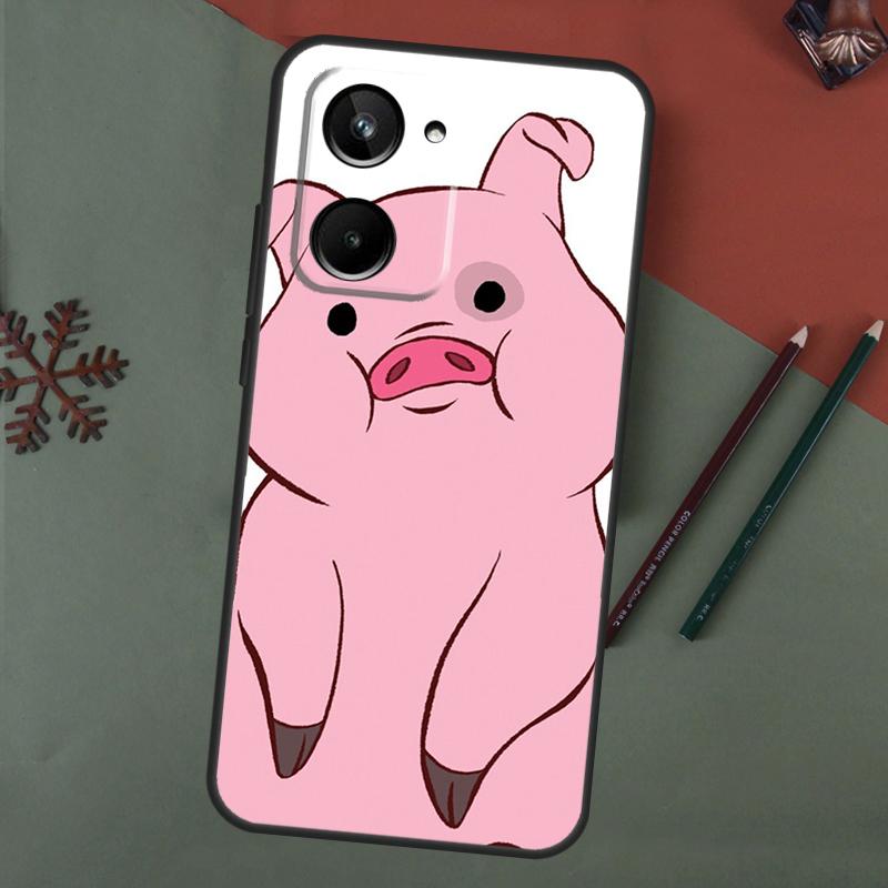 Милый РОЗОВЫЙ Kawai Чехол-поросенок Для Realme C67 C51 C75 C63 C61 C65 C55 C53 C35 C71 11 12 13 14 Pro Plus GT6 GT7 15 Pro