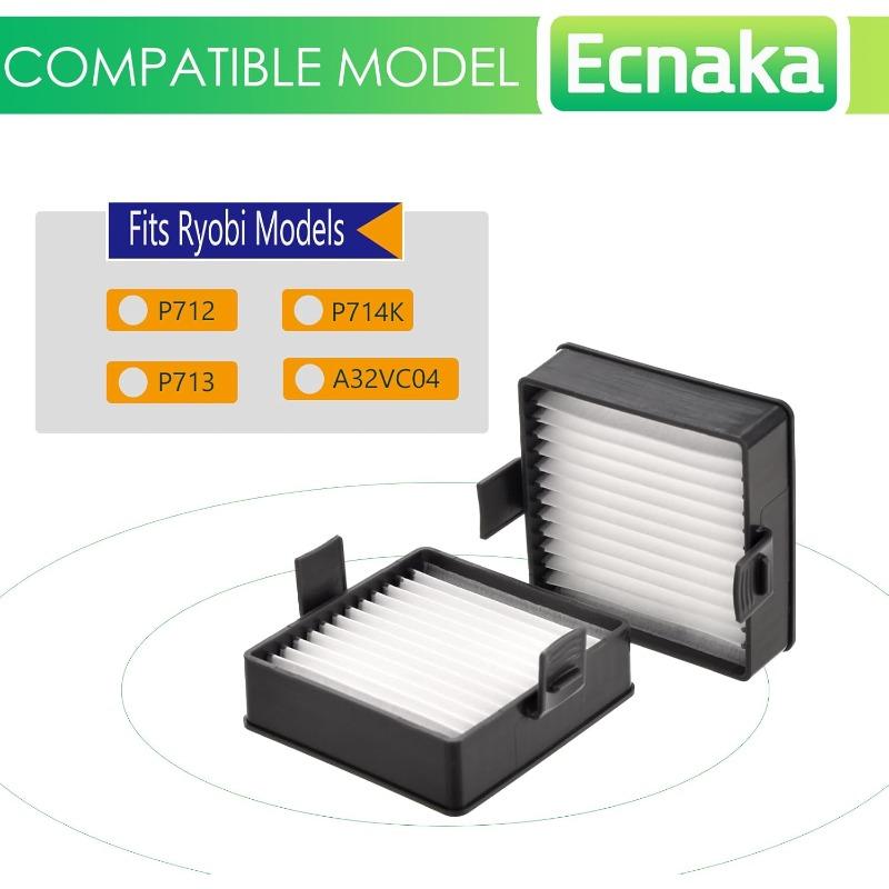 6 Pack A32VC04 Filter Compatible with Ryobi Hand Vacuum Filter P712 P713 P714K 18V Hand Vacuum,Replace 019484001007 533907001 Vacuum Dust Collector