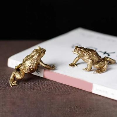 Латунная фигурка жабы, латунная фигурка счастливого животного-лягушки, модель, статуя, скульптура, игрушка для рабочего стола, украшение в стиле фэн-шуй, украшение, фестиваль, подарок