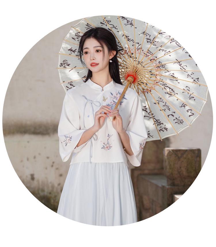 Китайский ретро вышитый танский костюм ханьфу с воротником-стойкой