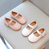 Girls Simple Soft Mary Janes Fashion Princess Sweet Kids Flats Children Leather Shoes for Wedding Party Classic Style Beige Pink